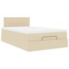 vidaXL Ottoman-Bett mit Matratze Creme 120x190 cm Stoff