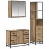 vidaXL Badezimmerm&ouml;bel-Set 3 Stk. Artisan-Eiche 80 x 33 x 60 cm