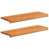 vidaXL Treppenstufen 2 stk. 80 x 30 x 2 cm Hellbraun Massivholz Buche