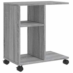 vidaXL Beistelltisch mit Rollen Grau Sonoma 50x30x55 cm Holzwerkstoff
