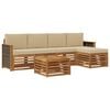 vidaXL Outdoor-Sofagarnitur mit Kissen 6 pcs Natur und Beige