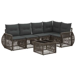 vidaXL Gartensofa-set 6 pcs Grau und Dunkelgrau Poly-Rattan