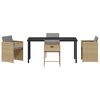 vidaXL Garten Essgruppe mit Kissen 5 pcs Beige Poly-Rattan