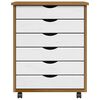 vidaXL Rollschrank mit Schubladen MOSS Honigbraun Massivholz Kiefer