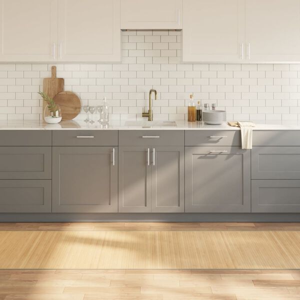 vidaXL Teppich Rechteckig Hell Natur 80x1000 cm Bambus