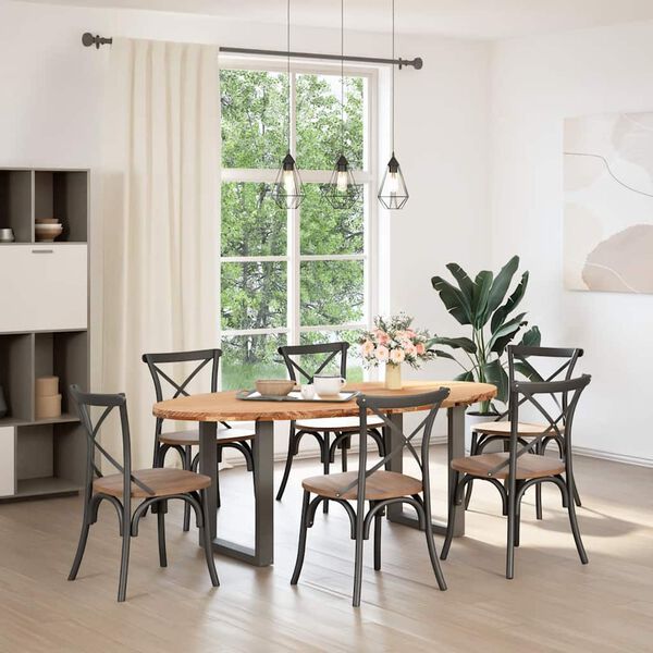 vidaXL Esstisch Hellbraun 200x100x74 cm Massivholz Eiche Oval