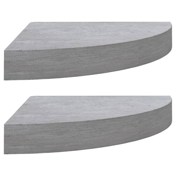 vidaXL Eck-Schweberegale 2 Stk. Betongrau 25x25x3,8 cm MDF