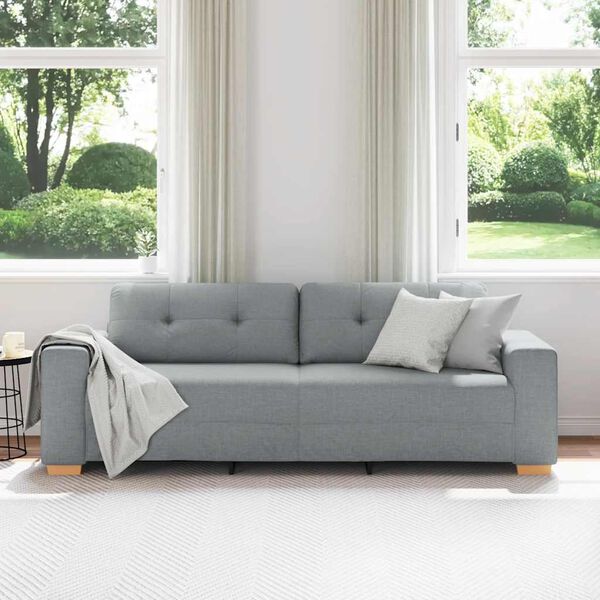 vidaXL 3-Sitzer-Sofa Hellgrau 220x78x80 cm Stoff