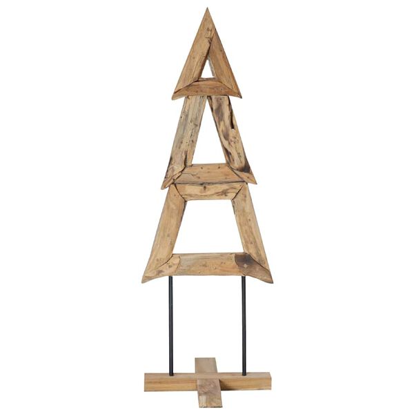 vidaXL Weihnachtsbaum mit Ständer Braun 120 cm Massivholz Teak