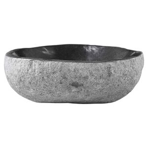 vidaXL Waschbecken Oval Grau (32-37) x (27-30) x 12 cm Flussstein