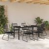 vidaXL Garten Essgruppe 7 pcs Schwarz Pulverbeschichteter Stahl