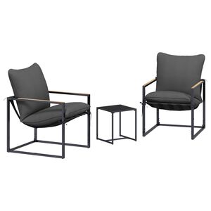 vidaXL Gartensofa-set 3 pcs Schwarz und Anthrazit Stahl