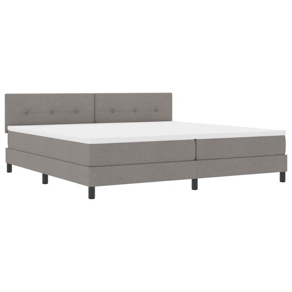 vidaXL Boxspringbett mit Matratze mit LED Taupe 200 x 200 cm Stoff