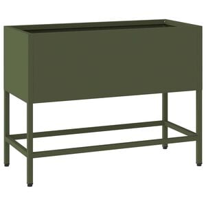 vidaXL Hochbeet Gartenpflanzer Olivgr&uuml;n 60 x 26 x 45 cm Stahl