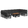 vidaXL Gartensofa-set 11 stk. Schwarz und Dunkelgrau 100 x 55 x 73 cm