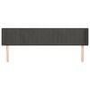 vidaXL Kopfteil mit Ohren Dunkelgrau 163x16x78/88 cm Samt