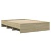 vidaXL Bettgestell Sonoma-Eiche 135x190 cm Holzwerkstoff