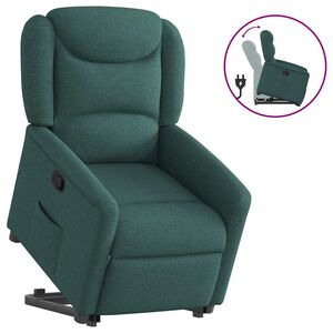vidaXL Relaxsessel mit Aufstehhilfe Dunkelgr&uuml;n Stoff