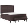 vidaXL Boxspringbett mit Matratze Dunkelbraun 140 x 200 cm Stoff