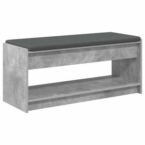 vidaXL Flurbank mit Kissen mit Regal Betongrau 103 x 38 x 45 cm