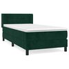 vidaXL Boxspringbett mit Matratze Dunkelgr&uuml;n 90x200 cm Samt