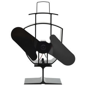 vidaXL Ofenventilator W&auml;rmebetrieben 2 Bl&auml;tter Schwarz