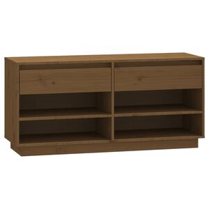 vidaXL Schuhregal Honigbraun 110x34x52 cm Massivholz Kiefer