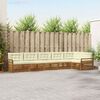 vidaXL Outdoor-Sofagarnitur mit Kissen 6 pcs Natur und Creme