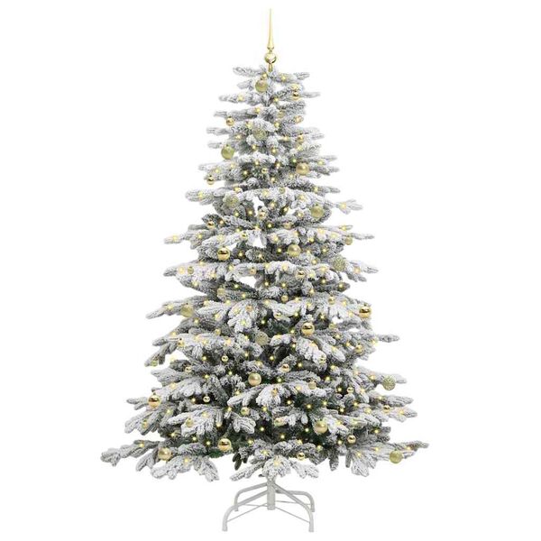 vidaXL Künstlicher klappbarer Weihnachtsbaum Weiß 240 cm PE und PVC