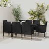 vidaXL 9-tlg. Garten-Essgruppe Poly Rattan Schwarz