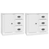 vidaXL Sideboards 2 Stk. Wei&szlig; Holzwerkstoff
