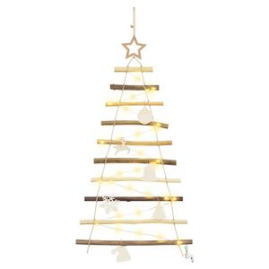 vidaXL Weihnachtsbaum Natur 90 cm Massives Eschenholz
