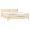 vidaXL Boxspringbett mit Matratze Creme 180x200 cm Stoff