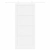vidaXL Schiebet&uuml;r ORKDAL Wei&szlig; 93 x 211 cm Massives Kiefernholz