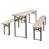 vidaXL Biertisch mit 2 B&auml;nken Klappbar 220 cm Tannenholz
