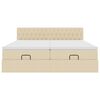 vidaXL Ottoman-Bett mit Matratzen Creme 160x200 cm Stoff