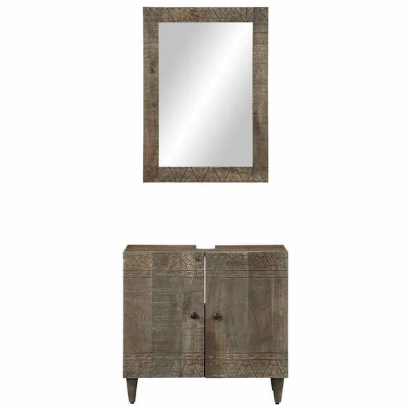 vidaXL 2-tlg. Badm&ouml;bel-Set Massivholz Mango