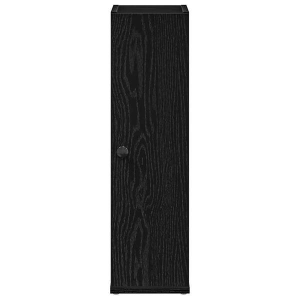 vidaXL Badezimmerschrank mit Rollenhalter Schwarz 20,5x22x72 cm