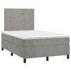 vidaXL Boxspringbett mit Matratze & LED Hellgrau 120x190 cm Samt