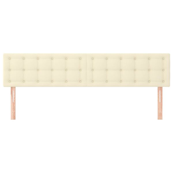 vidaXL Kopfteile 2 Stk. Creme 100x5x78/88 cm Kunstleder