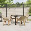 vidaXL Garten Essgruppe mit Kissen 5 pcs Beige Poly-Rattan