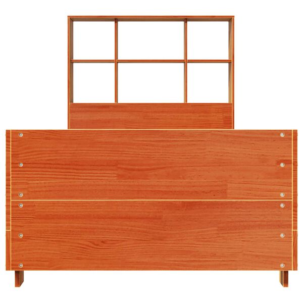 vidaXL Massivholzbett ohne Matratze Wachsbraun 100x200 Kiefernholz