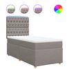 vidaXL Boxspringbett mit Matratze Taupe 80x200 cm Stoff