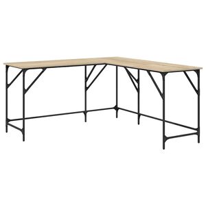 vidaXL Schreibtisch Sonoma-Eiche 149x149x75 cm Holzwerkstoff