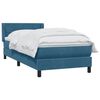 vidaXL Boxspringbett mit Matratze Dunkelblau 100x220 cm Samt