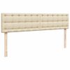 vidaXL Ottoman-Bett mit Matratzen & LEDs Creme 180x200 cm Stoff