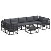vidaXL Garten-Sofa-Set 8 pcs Schwarz Aluminium