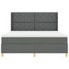 vidaXL Boxspringbett mit Matratze Grau 180 x 200 cm Stoff