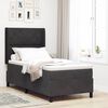 vidaXL Boxspringbett mit Matratze mit LED Schwarz 90 x 200 cm Samt