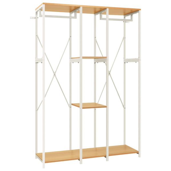vidaXL Kleiderschrank Wei&szlig; Eiche 110x40x167 cm Metall Holzwerkstoff
